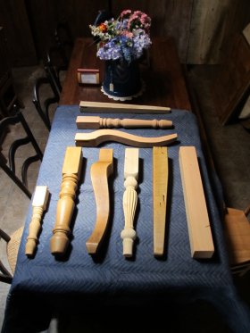 Completed eight foot table with Russian top